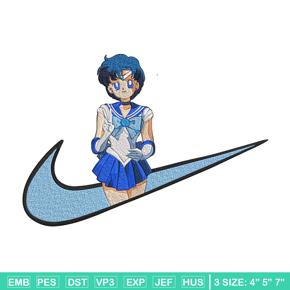 Sailor Mercury Embroidery Design,Sailor moon Embroidery, Embroidery File, Nike Embroidery, Anime shirt, Digital download.jpg