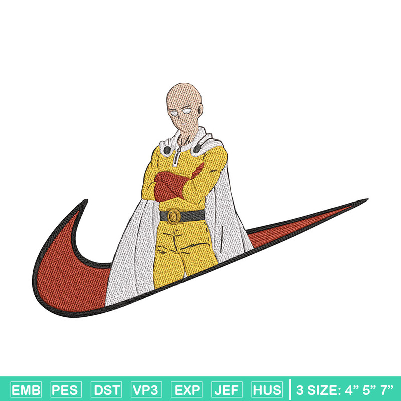 Saitama nike Embroidery Design, One punch man Embroidery, Embroidery File,Nike Embroidery, Anime shirt, Digital download.jpg