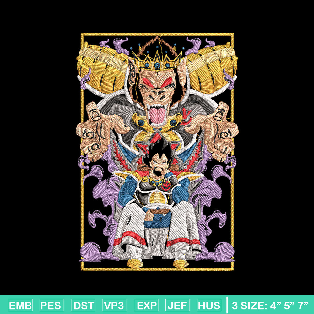 Saiyan king Embroidery Design, Dragonball Embroidery, Embroidery File, Anime Embroidery, Anime shirt, Digital download.jpg