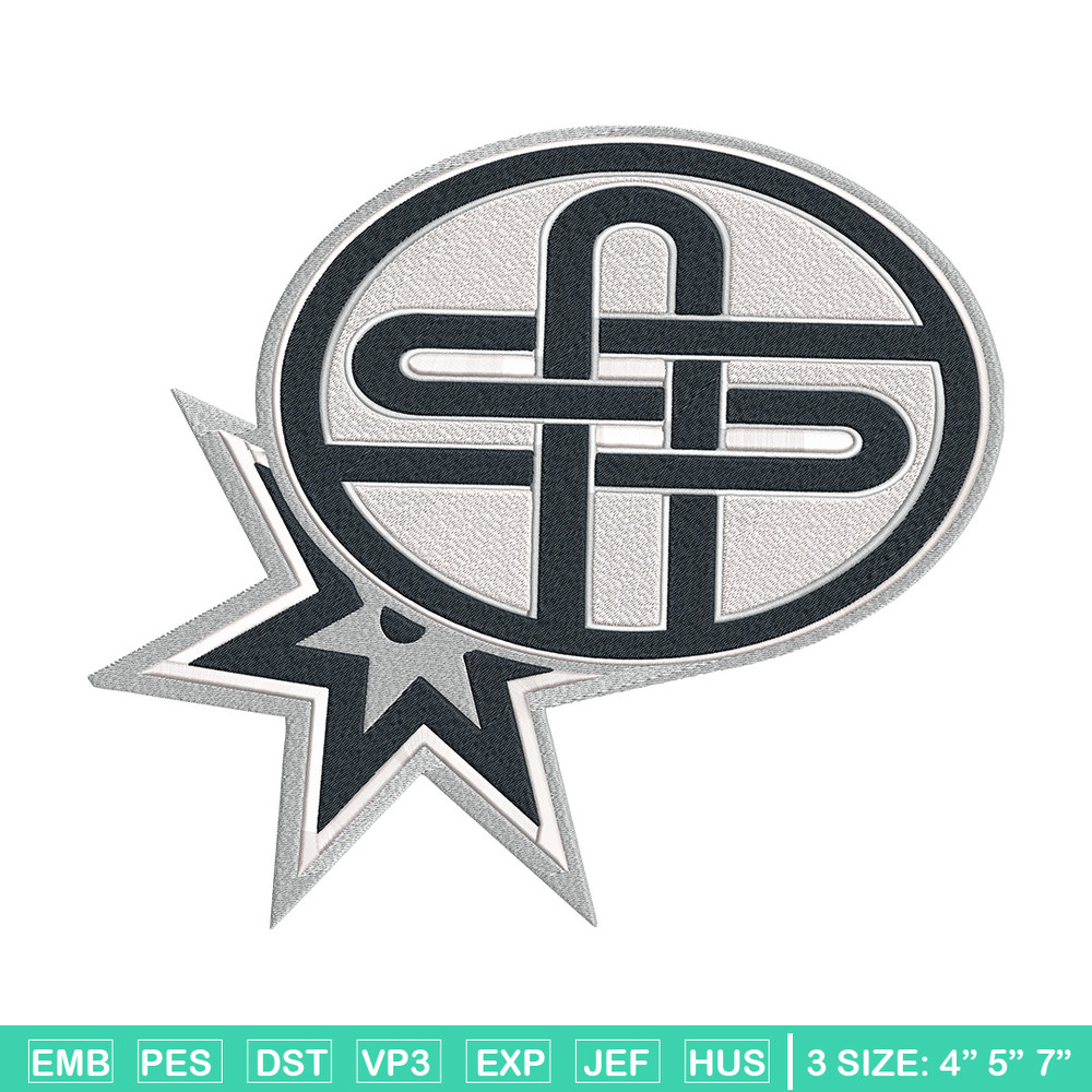 San Antonio Spurs logo embroidery design, NBA embroidery,Embroidery design,Logo sport embroidery, Sport embroidery..jpg