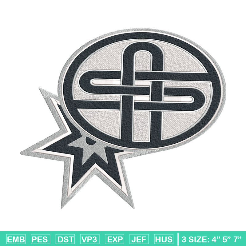 San Antonio Spurs logo embroidery design, NBA embroidery,Embroidery design,Logo sport embroidery, Sport embroidery..jpg