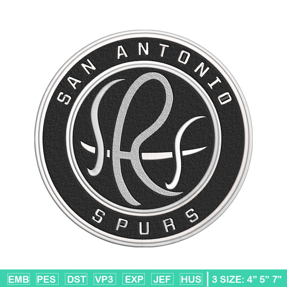 San Antonio Spurs logo embroidery design,NBA embroidery, Embroidery design, Logo sport embroidery, Sport embroidery..jpg