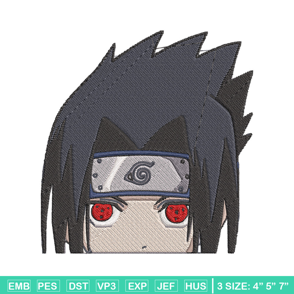 Sasuke Peeker Embroidery Design, Naruto Embroidery, Embroidery File, Anime Embroidery, Anime shirt, Digital download.jpg