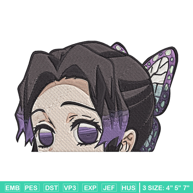 Shinobu Peeker Embroidery Design, Demon slayer Embroidery, Embroidery File, Anime Embroidery, Digital download.jpg