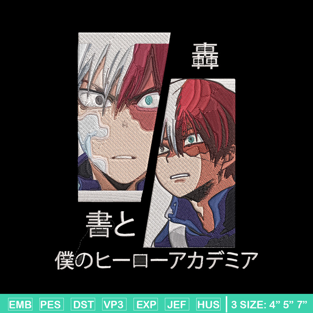 Shouto poster Embroidery Design, Mha Embroidery, Embroidery File, Anime Embroidery, Anime shirt,Digital download.jpg