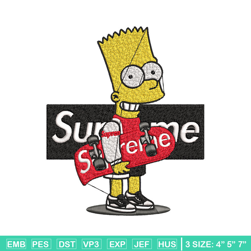 Simpson Supreme Embroidery design, Simpson Embroidery, cartoon design, Embroidery File, logo shirt, Digital download..jpg