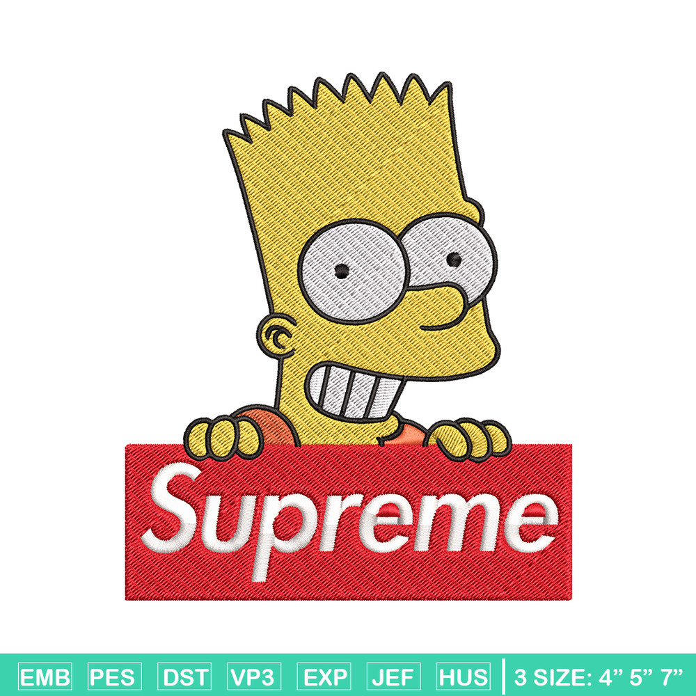 Simpson Supreme Embroidery design, Simpson Embroidery, cartoon design, Embroidery File, logo shirt, Instant download..jpg