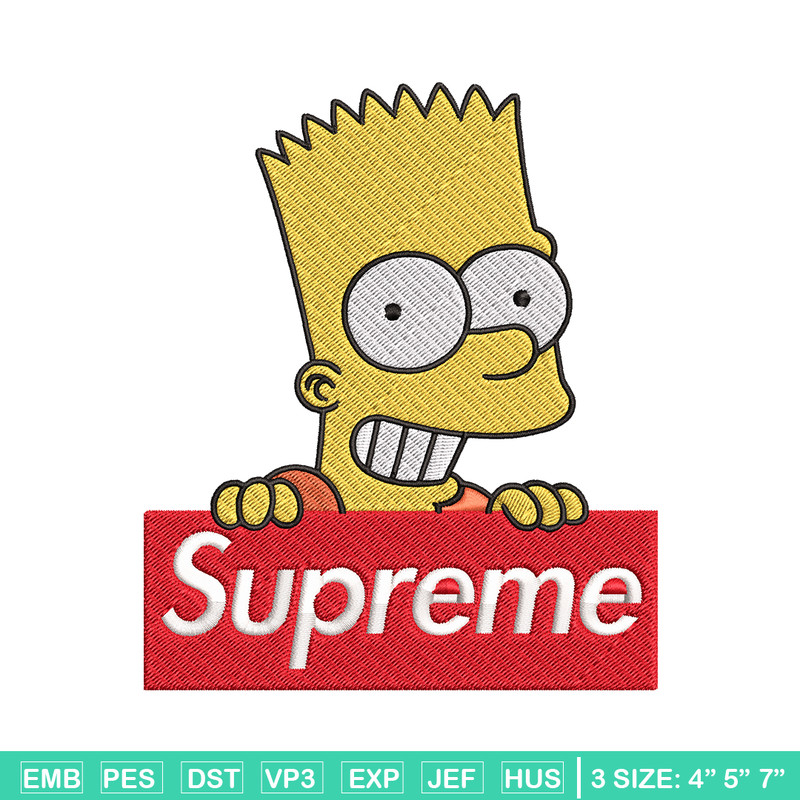 Simpson Supreme Embroidery design, Simpson Embroidery, cartoon design, Embroidery File, logo shirt, Instant download..jpg