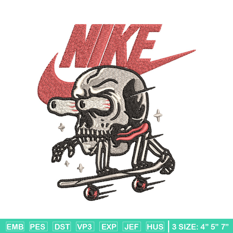 Skull funny Nike Embroidery design, Skull funny Embroidery, Nike design, Embroidery file, logo shirt, Instant download..jpg