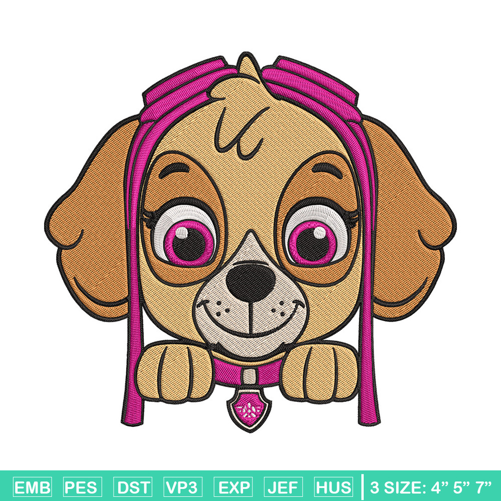 Skye dog Embroidery Design, Paw patrol Embroidery, Embroidery File, Anime Embroidery, Anime shirt, Digital download.jpg