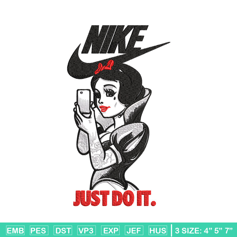 Snow white Nike Embroidery design, Snow white Embroidery, Nike design, Embroidery file, cartoon shirt, Instant download,.jpg