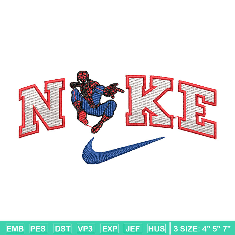 spaiderman nike embroidery design, spaiderman embroidery, logo design, logo shirt, digital download.jpg