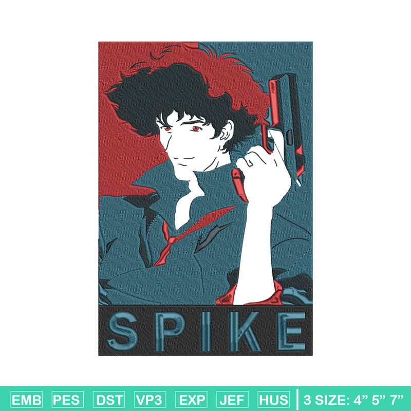 Spike poster Embroidery Design, Cowboy bebop Embroidery, Embroidery File, Anime Embroidery,Anime shirt,Digital download.jpg