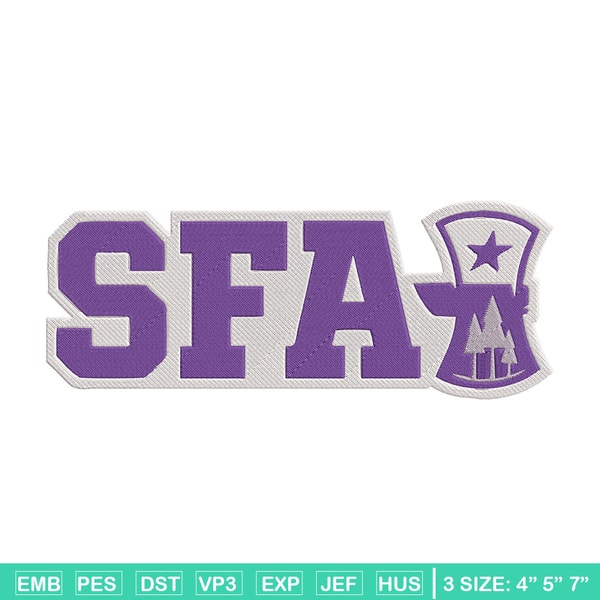 Stephen F Austin logo embroidery design, NCAA embroidery,Sport embroidery,Logo sport embroidery,Embroidery design.jpg