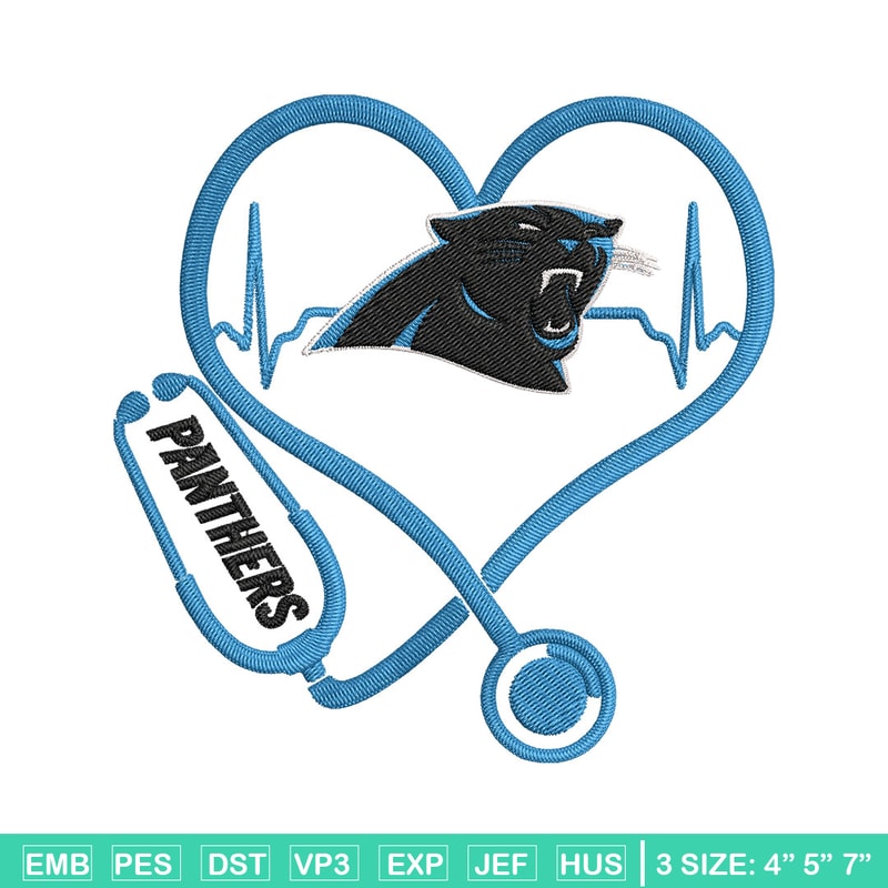 Stethoscope Carolina Panthers embroidery design, Carolina Panthers embroidery, NFL embroidery, logo sport embroidery.jpg
