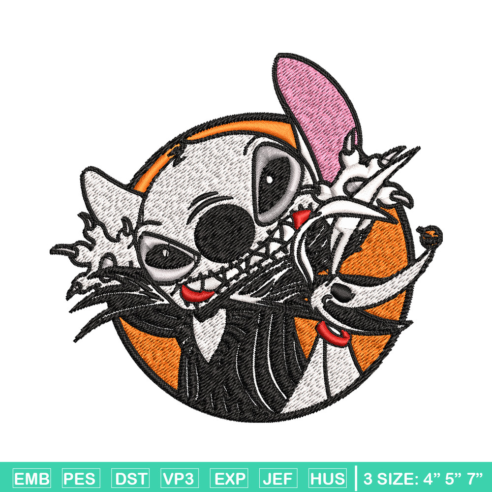 Stitch Jack Skellington Embroidery design, Halloween Embroidery, Embroidery File, cartoon design, Digital download..jpg