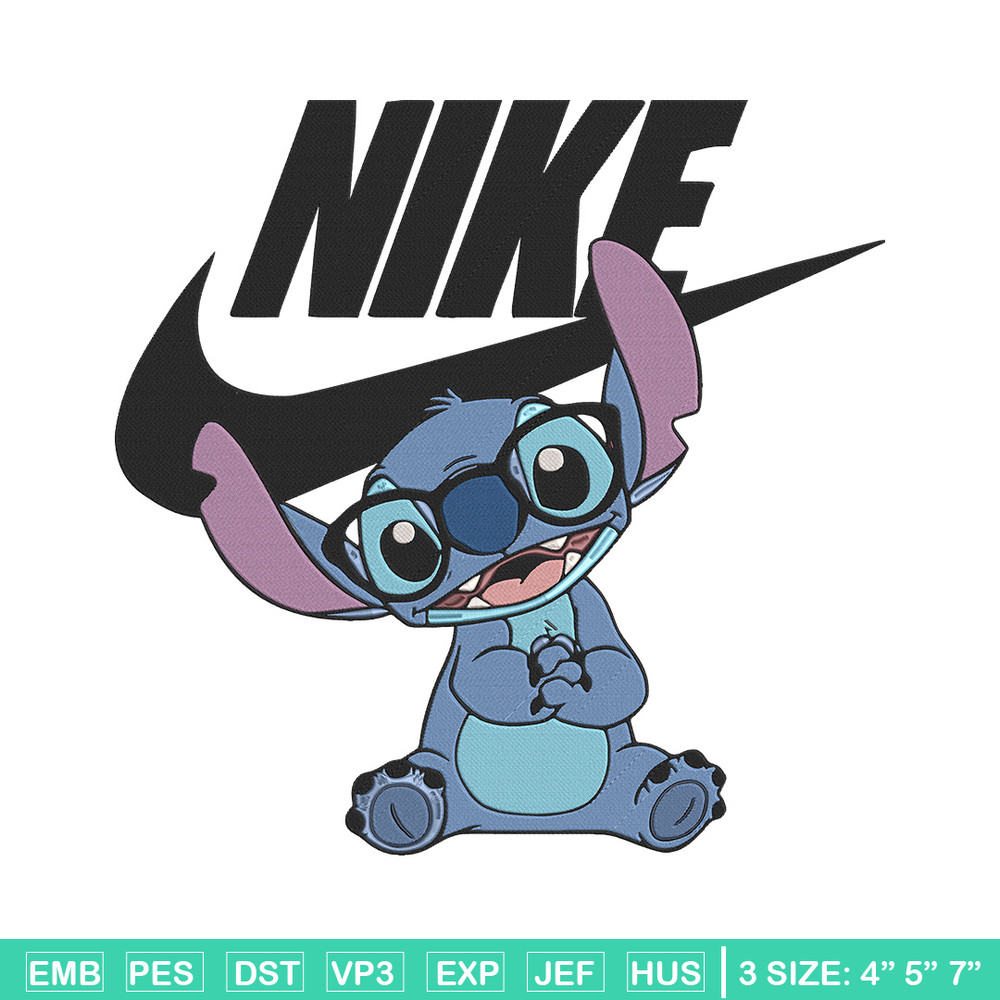 Stitch nike Embroidery Design, Stitch Embroidery, Embroidery File, Nike Embroidery, Anime shirt, Digital download.jpg