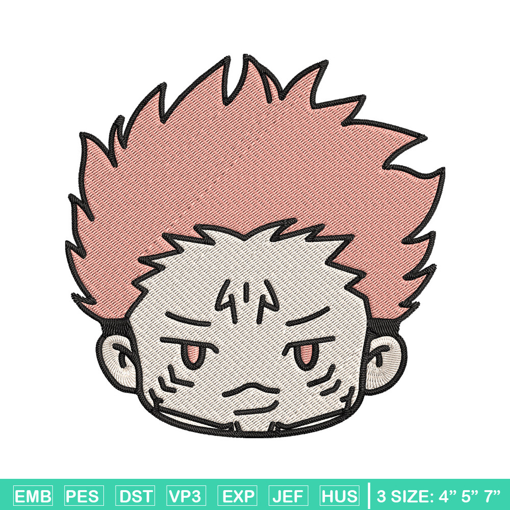 Sukuna chibi Embroidery Design, Jujutsu Embroidery, Embroidery File, Anime Embroidery, Anime shirt, Digital download.jpg