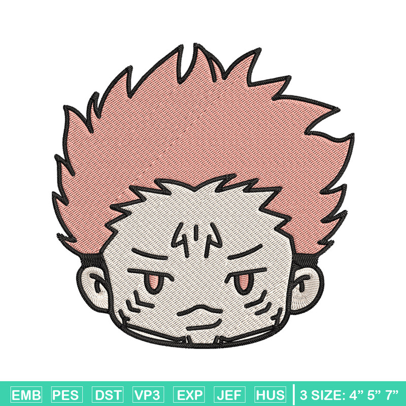 Sukuna chibi Embroidery Design, Jujutsu Embroidery, Embroidery File, Anime Embroidery, Anime shirt, Digital download.jpg