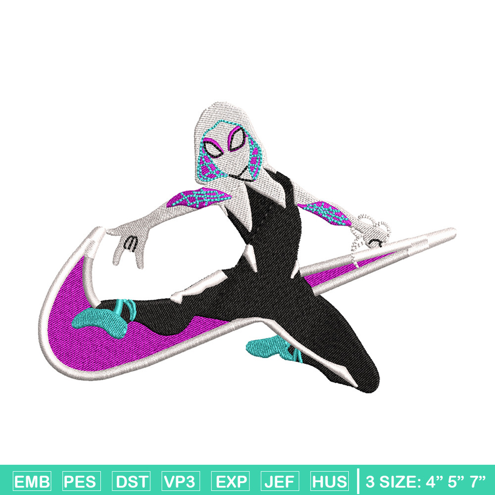 Superhero Nike embroidery design, Nike Spiderwen embroidery, Nike design, movie design, logo shirt, Digital download.jpg