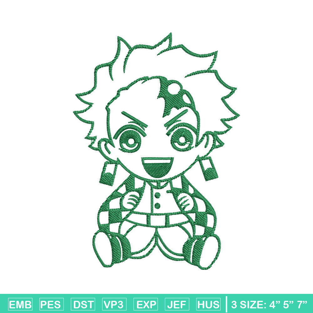 Tanjiro chibi Embroidery Design, Demon slayer Embroidery, Embroidery File, Anime Embroidery, Digital download.jpg