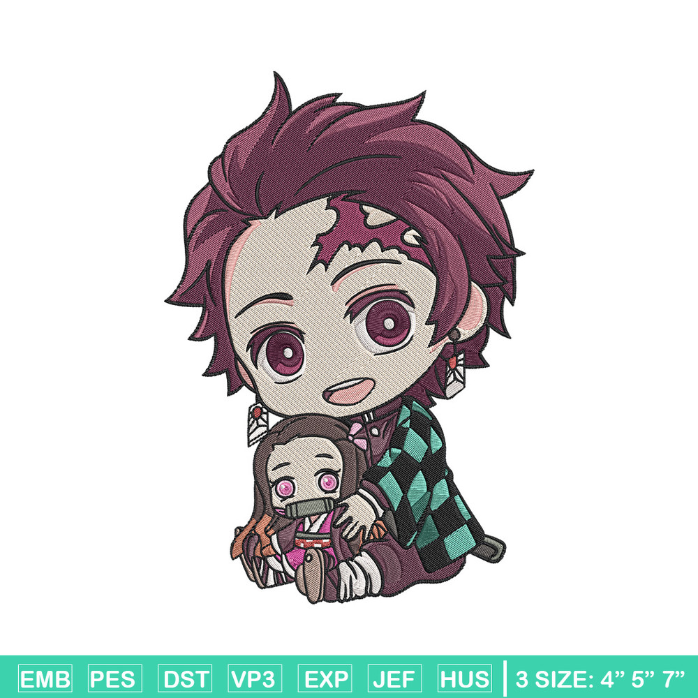 Tanjiro chibi Embroidery Design, Demon slayer Embroidery, Embroidery File, Anime Embroidery,Anime shirt,Digital download.jpg
