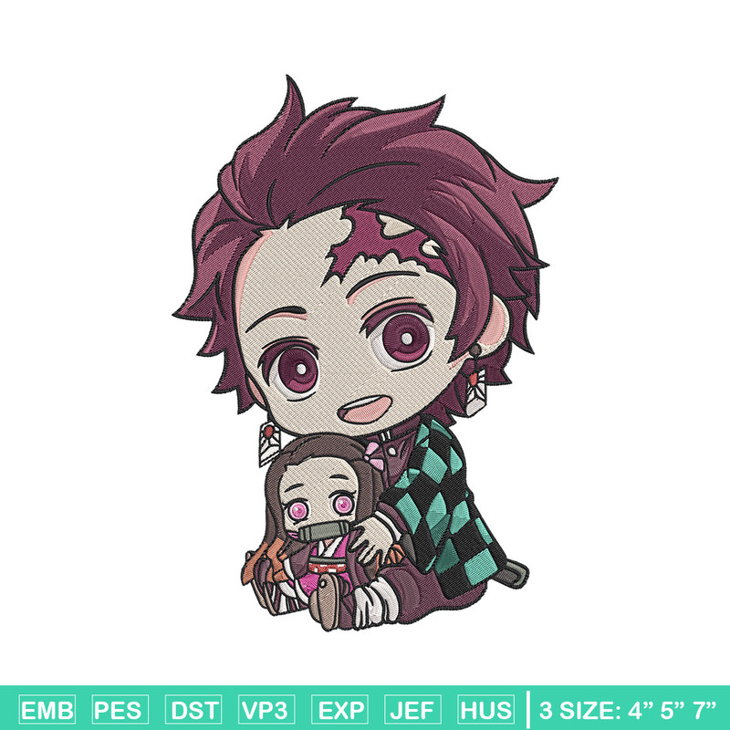 Tanjiro chibi Embroidery Design, Demon slayer Embroidery, Embroidery File, Anime Embroidery,Anime shirt,Digital download.jpg