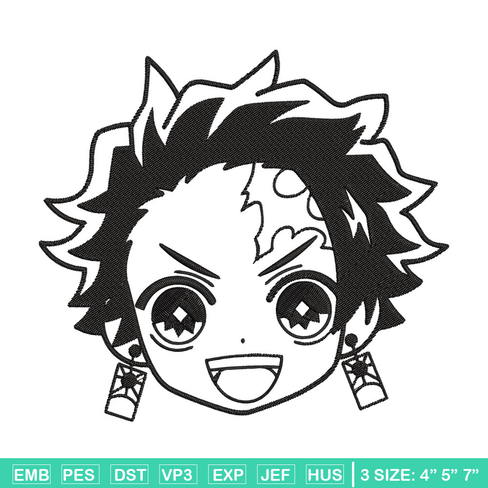 Tanjiro chibi Embroidery Design,Demon slayer Embroidery,Embroidery File,Anime Embroidery,Anime shirt, Digital download.jpg