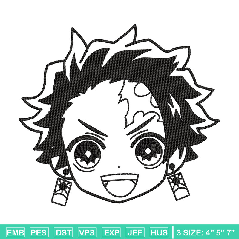 Tanjiro chibi Embroidery Design,Demon slayer Embroidery,Embroidery File,Anime Embroidery,Anime shirt, Digital download.jpg