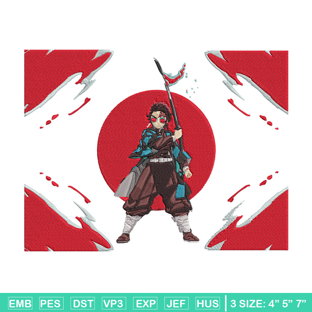 Tanjiro Embroidery Design, Demon slayer Embroidery, Embroidery File, Anime Embroidery, Anime shirt, Digital download.jpg
