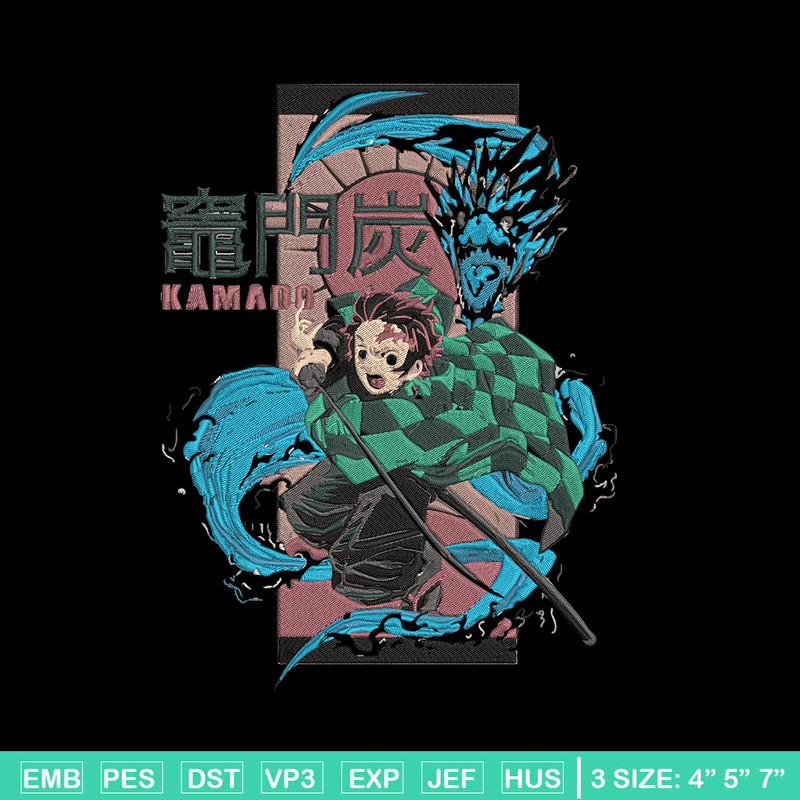 Tanjiro kamado Embroidery Design,Demon slayer Embroidery,Embroidery File, Anime Embroidery,Anime shirt, Digital download.jpg