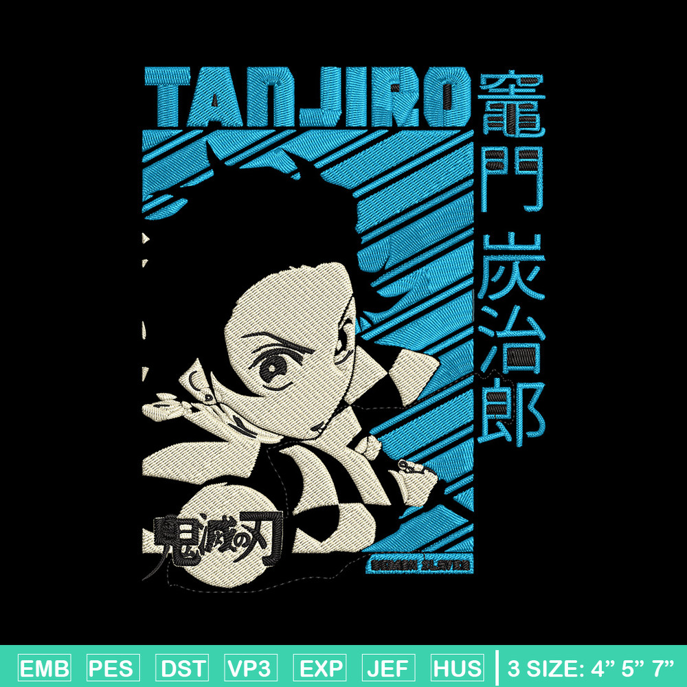 Tanjiro Poster Embroidery Design, Demon slayer Embroidery,Embroidery File, Anime Embroidery, Digital download.jpg