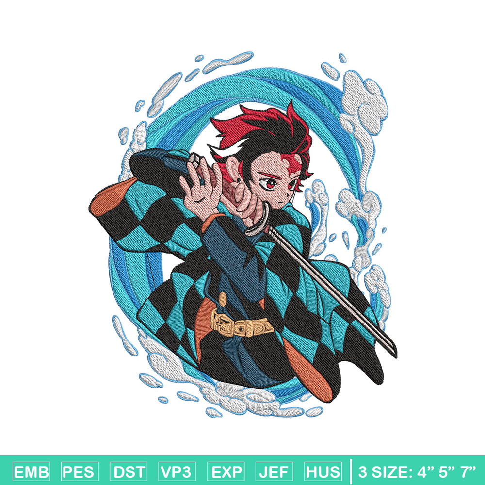 Tanjiro poster Embroidery Design,Demon slayer Embroidery, Embroidery File,Anime Embroidery,Anime shirt,Digital download.jpg