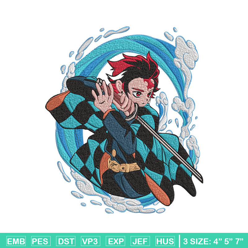 Tanjiro poster Embroidery Design,Demon slayer Embroidery, Embroidery File,Anime Embroidery,Anime shirt,Digital download.jpg