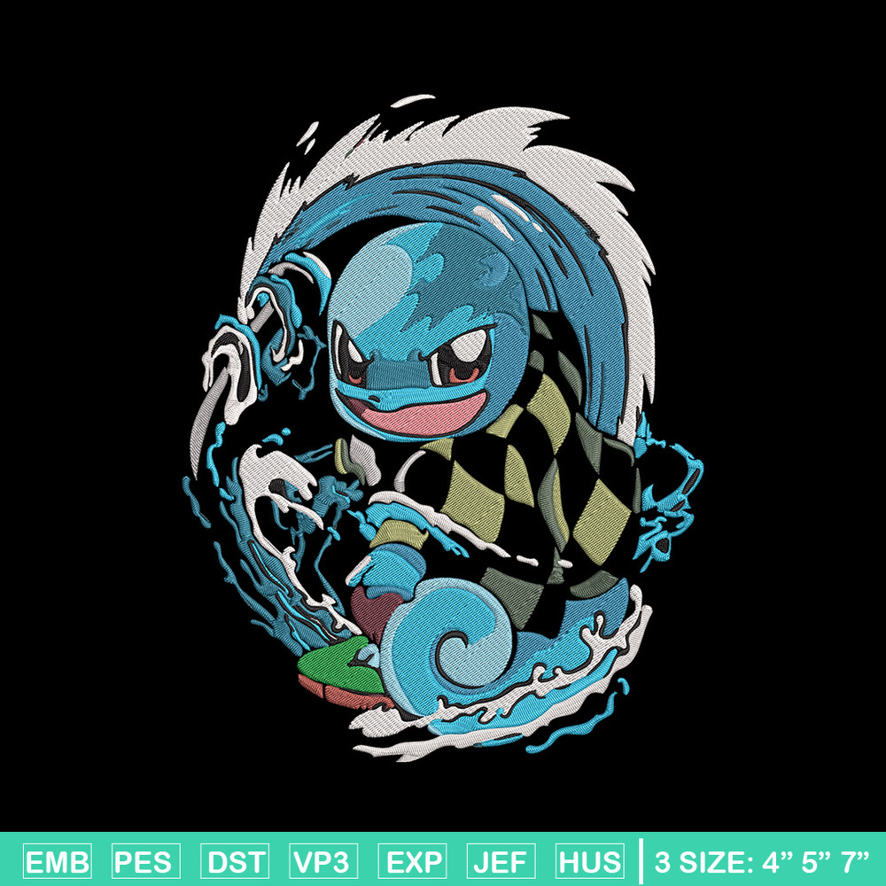 Tanjiro x Squirtle Embroidery Design, Pokemon Embroidery, Embroidery File, Anime Embroidery,Anime shirt,Digital download.jpg