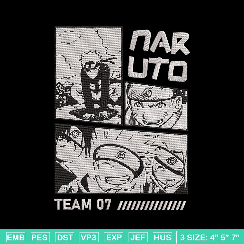 Team 07 naruto Embroidery Design, Naruto Embroidery, Embroidery File, Anime Embroidery, Anime shirt, Digital download.jpg