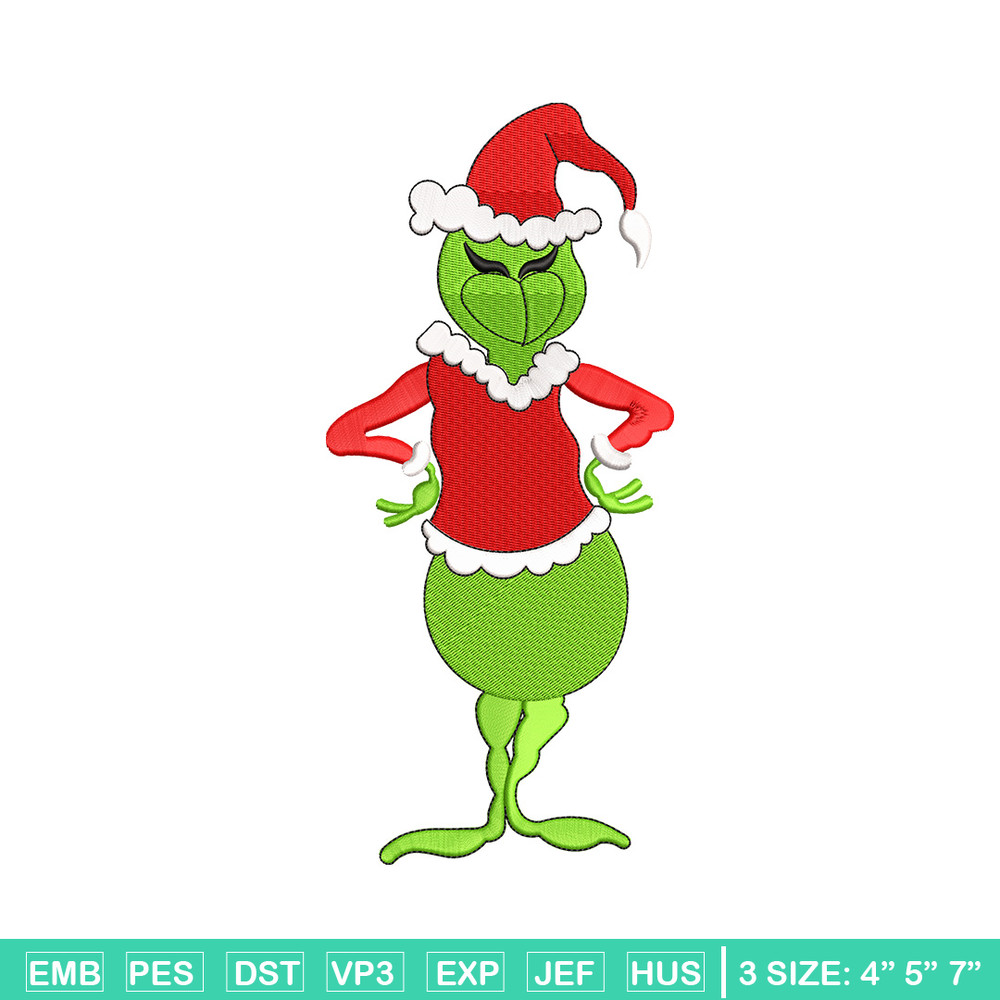 The Grinch embroidery design, Chrismas embroidery, Embroidery file, Embroidery shirt, Emb design, Digital download.jpg