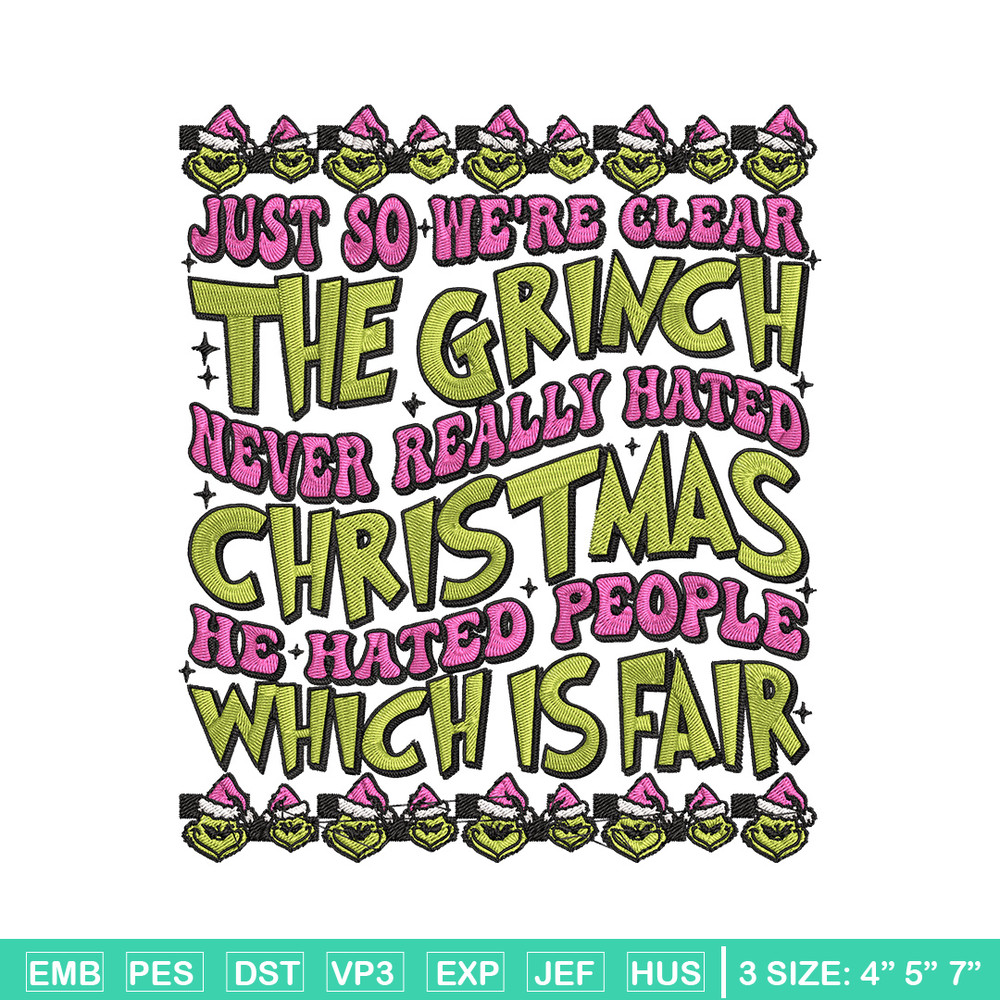 The grinch Embroidery Design, Grinch Embroidery, Embroidery File, Chrismas Embroidery, Anime shirt, Digital download.jpg
