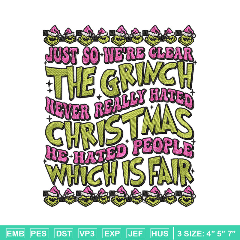 The grinch Embroidery Design, Grinch Embroidery, Embroidery File, Chrismas Embroidery, Anime shirt, Digital download.jpg