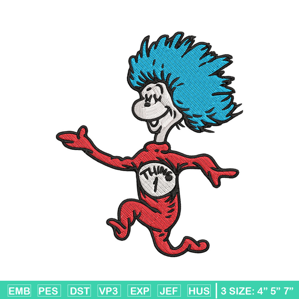 Thing 1 Embroidery Design, Dr seuss Embroidery, Embroidery File, logo shirt, Embroidery design, Digital download..jpg