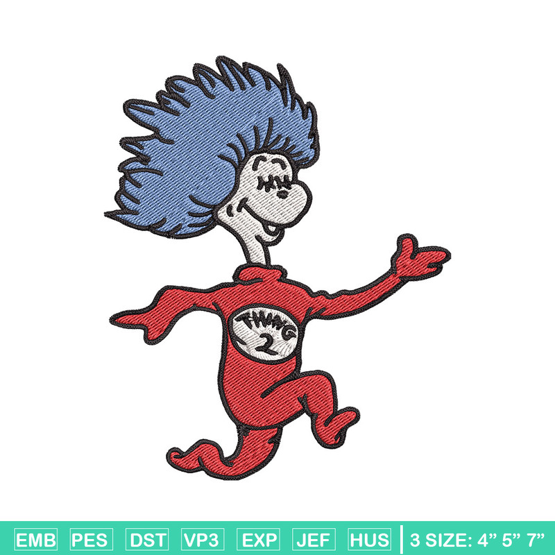 Thing Two Embroidery Design, Dr seuss Embroidery, Embroidery File, logo shirt, Embroidery design, Digital download..jpg