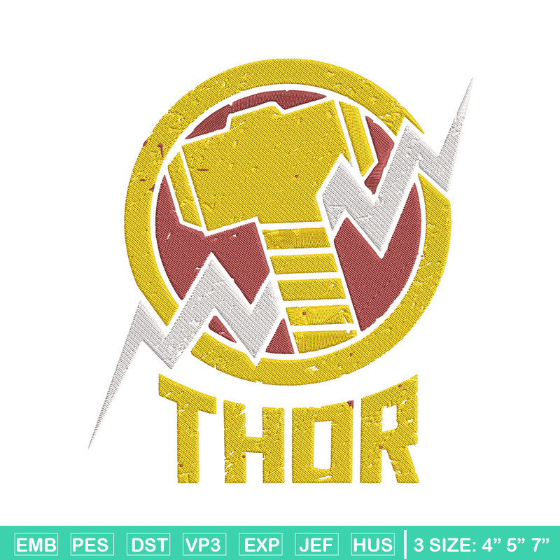 Thor logo Embroidery Design, Marvel Embroidery, Embroidery File, Anime Embroidery, Anime shirt, Digital download.jpg