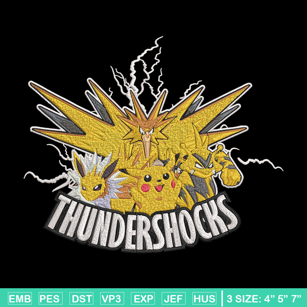 Thundersocks Embroidery Design, Pokemon Embroidery, Embroidery File, Anime Embroidery, Anime shirt, Digital download..jpg