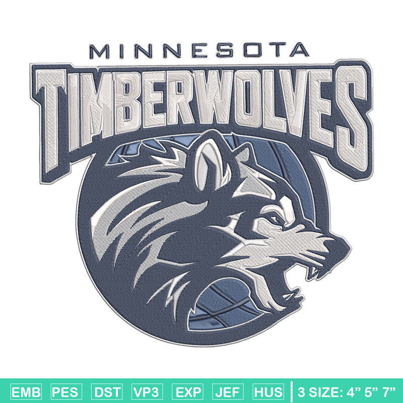 Timberwolves design embroidery design, NBA embroidery, Sport embroidery, Embroidery design, Logo sport embroidery..jpg