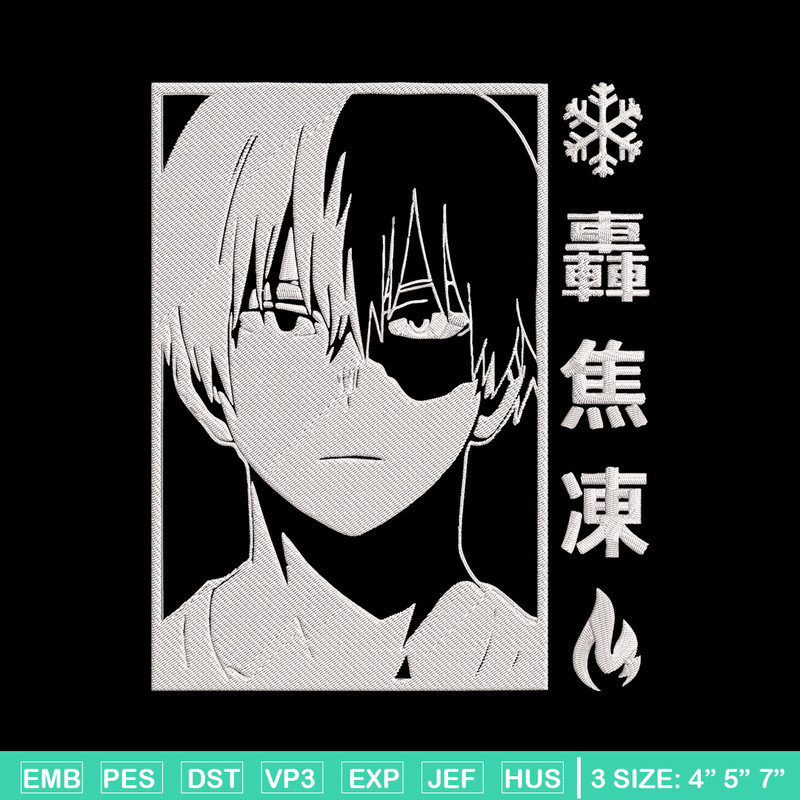 Todoroki Shouto Embroidery Design, Mha Embroidery, Embroidery File, Anime Embroidery, Anime shirt,Digital download..jpg