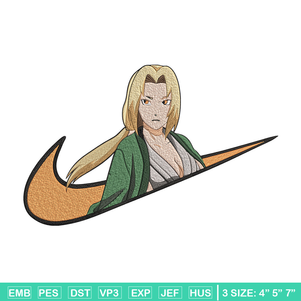 Tsunade x nike Embroidery Design, Naruto Embroidery, Embroidery File, Nike Embroidery, Anime shirt, Digital download.jpg