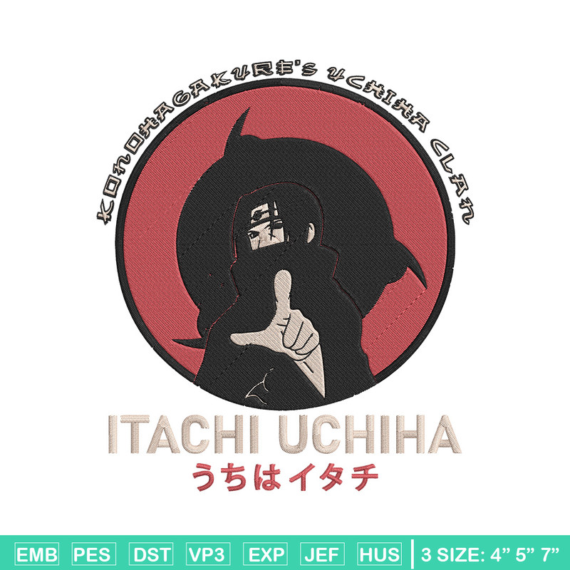 Uchiha itachi Embroidery Design, Naruto Embroidery,Embroidery File, Anime Embroidery, Anime shirt,Digital download..jpg