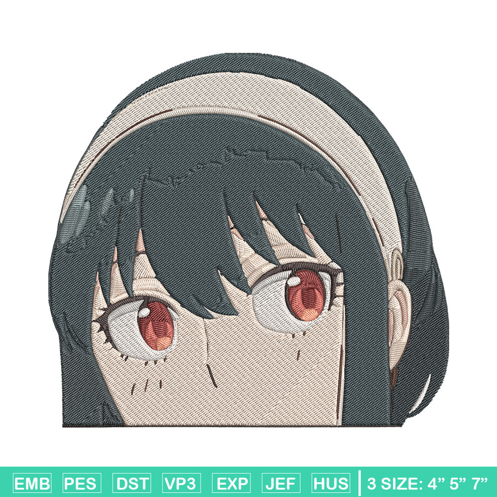 Yor peeker Embroidery Design, Spy x family Embroidery, Embroidery File, Anime Embroidery, Anime shirt, Digital download..jpg