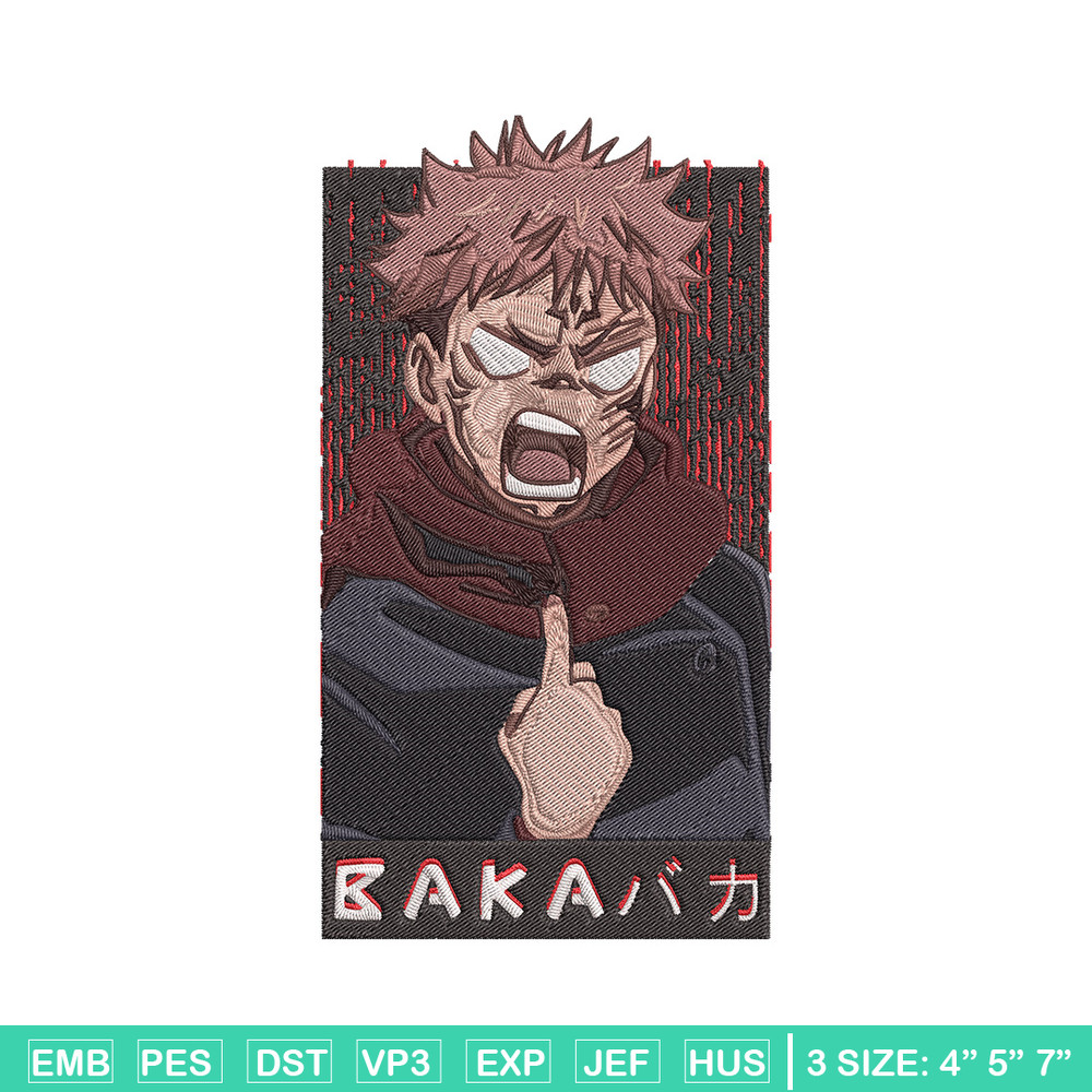 Yuji poster Embroidery Design, Jujutsu Embroidery, Embroidery File, Anime Embroidery, Anime shirt,Digital download..jpg