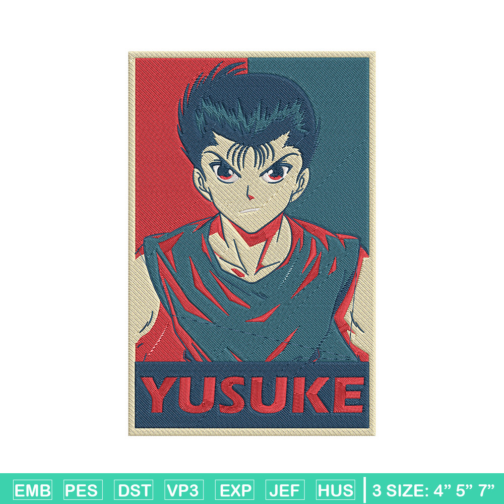 Yusuke box Embroidery Design, Yu Yu Hakusho Embroidery, Embroidery File, Anime Embroidery, Anime shirt, Digital download.jpg